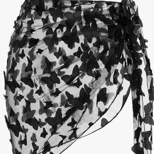 NWT Ekouaer Women's Short Sarongs Beach Wrap Sheer Bikini Wraps Chiffon Cover Up